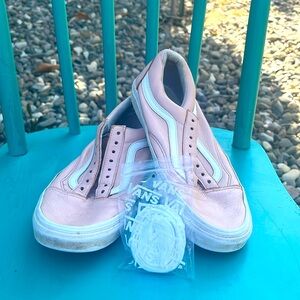 Women’s pink leather vans